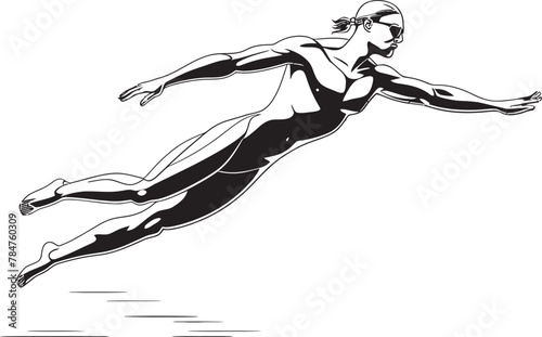 Aquatic Athlete Vector Swim Logo Aqua Glide Emblematic Swim Logo