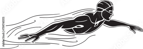 Dive Dynamic Emblematic Vector Icon Wave Warrior Iconic Swim Emblem