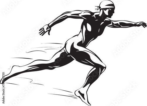 Splash Sprint Vector Emblematic Badge Aqua Glide Emblematic Swim Logo
