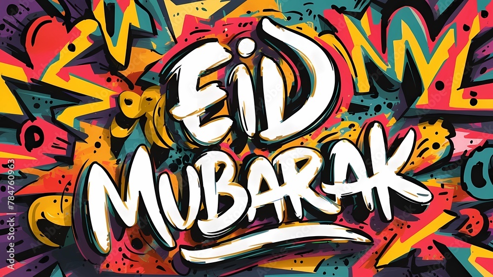 A poster for the greeting card Eid Mubarak.