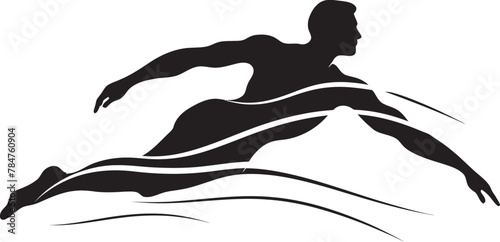 Fluid Fitness Emblematic Logo Icon Aquatic Aura Symbol Design for Swim Emblem