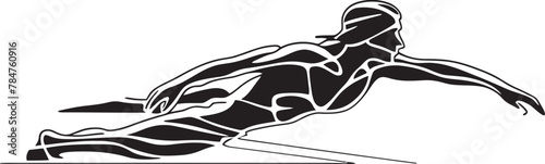 Aquatic Aura Symbol Design for Swim Emblem Splash Streak Vector Iconic Emblem