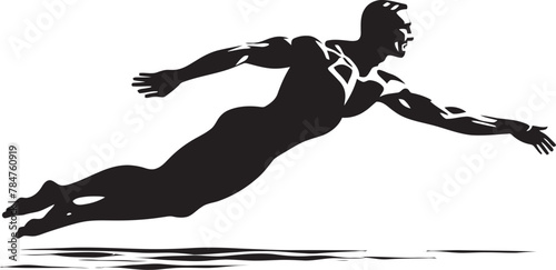 Splash Streak Vector Iconic Emblem Aqua Athlete Emblem Design for Swimmer