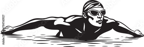 Swim Surge Symbolic Vector Badge Wave Warrior Iconic Swim Logo