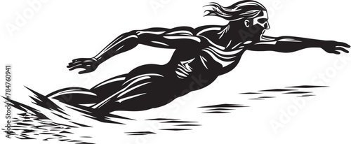 Splash Sprint Emblematic Swimmer Badge Dive Dynamo Symbolic Swim Emblem