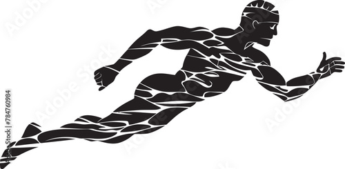 Fluid Fitness Emblematic Vector Icon Aquatic Aura Iconic Swimmer Logo