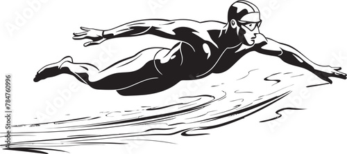 Dive Dynamo Symbolic Swim Emblem Stream Swift Icon Design for Swim Icon