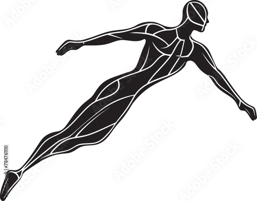 Aquatic Athlete Symbol Design for Swim Icon Dive Dynamo Vector Logo Symbol