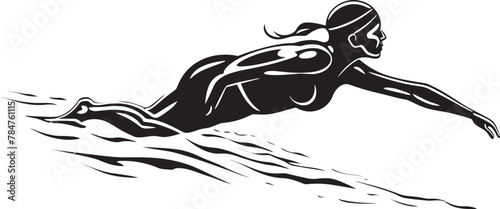 Dive Dynamo Vector Logo Symbol Splash Speed Iconic Swimmer Badge