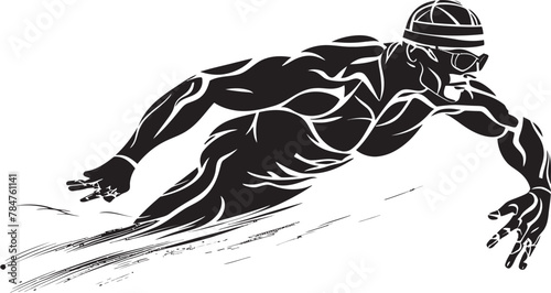 Dive Dynamics Vector Logo for Swimming Aquatic Aura Iconic Swimmer Emblem