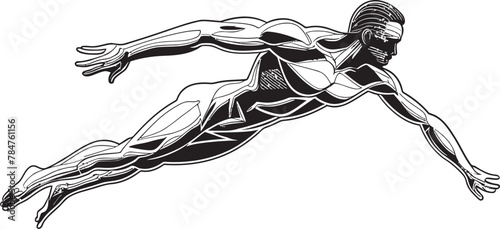 Aquatic Agility Iconic Swimmer Symbol Swim Surge Emblematic Logo Icon