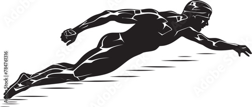 Splash Stroke Vector Swimmer Symbol Dive Dynamics Icon Design for Swimming