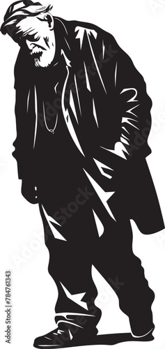 Weary Wanderer Iconic Emblem of Experience Solemn Sentinel Symbol of Lifes Weight