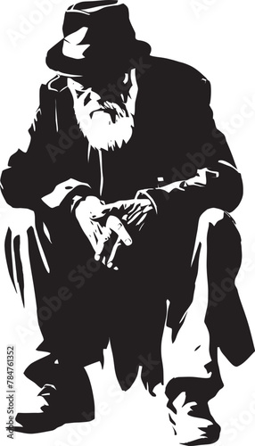 Weary Soul Emblem of Despair Sorrowful Sentinel Symbolic Logo Design