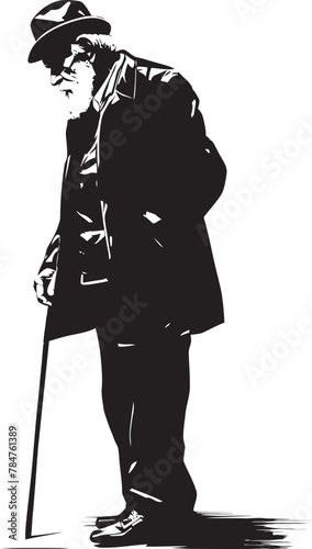 Melancholy Sage Symbol of World weariness Worn out Sentinel Emblematic Logo Design