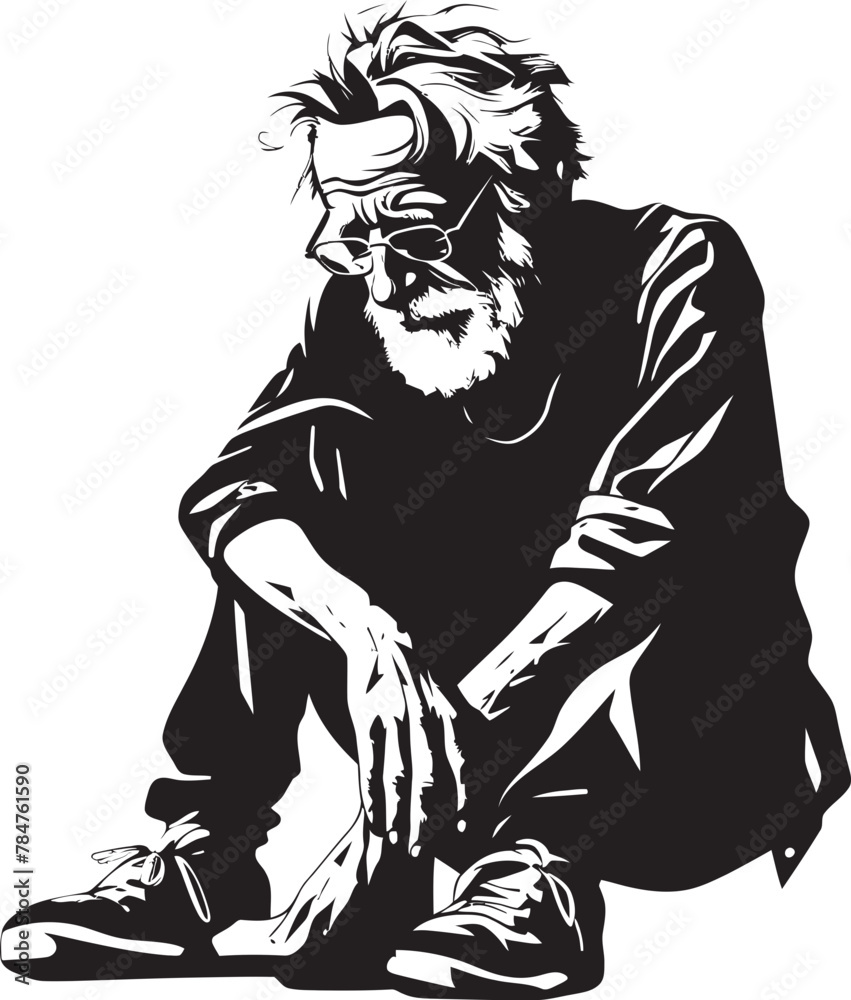 Fototapeta premium Fading Faith Emblematic Vector Logo Solemn Solace Iconic Emblem of Melancholy