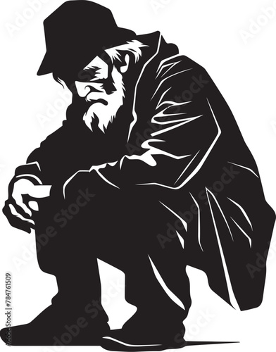 Doleful Guardian Symbol of Deep Despair Fading Vigor Emblematic Vector Icon