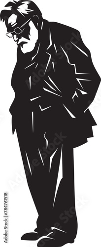 Aged Anguish Emblematic Vector Logo Sunset Sighs Iconic Emblem of Evening Grief