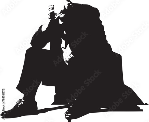 Dreary Guardian Symbol of Lingering Gloom Aging Anguish Emblematic Vector Logo