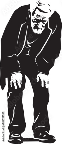 Sorrowful Sage Symbol of Lingering Sadness Lamenting Elder Emblematic Vector Icon
