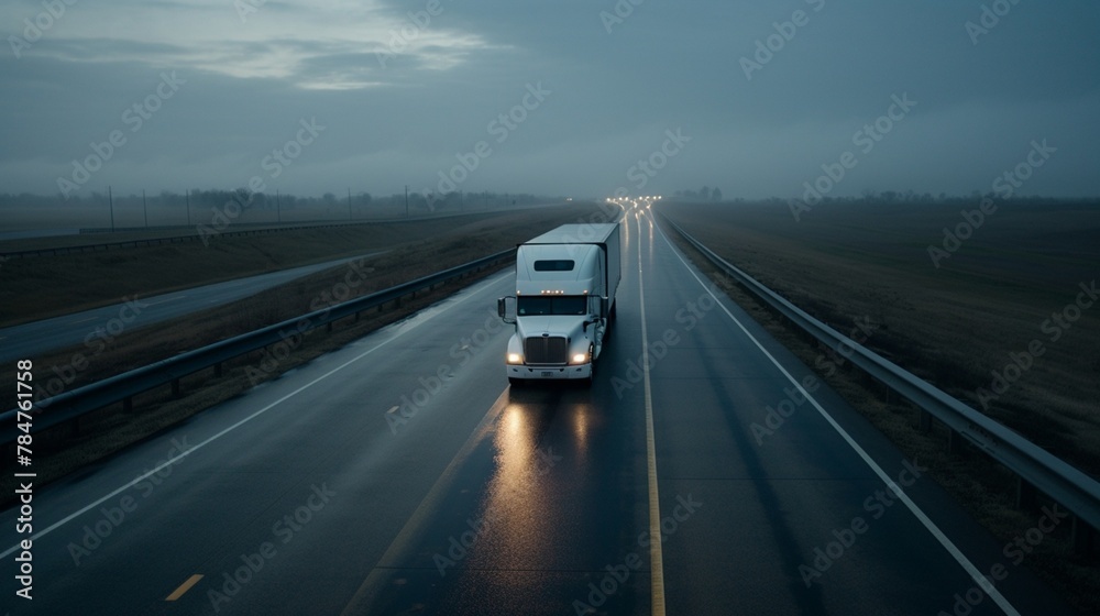 White Truck on a Highway