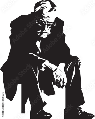 Lamenting Elder Symbol of Quiet Grief Solitudes Sigh Iconic Emblem of Loneliness