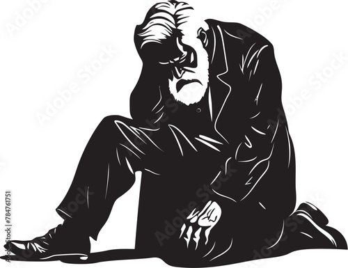 Dismal Guardian Symbol of Darkened Spirit Aging Anguish Iconic Emblem of Weariness