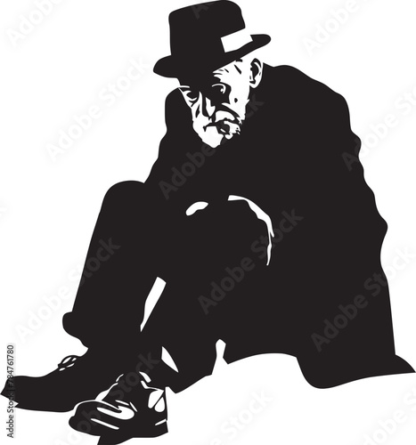 Worn out Watchman Symbol of Tireless Vigilance Aged Angst Iconic Emblem of Despair