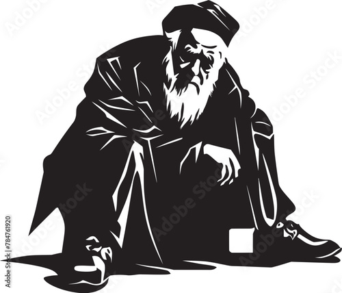 Wistful Vigil Emblematic Vector Icon Times Testimony Symbol of Lifes Trials