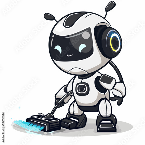 Robot vacuum cleaner isolated on a white background. Vector illustration.