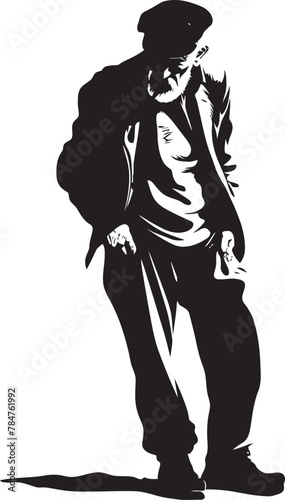 Weary Wisdom Emblematic Vector Logo Waning Vigil Symbol of Diminished Hope