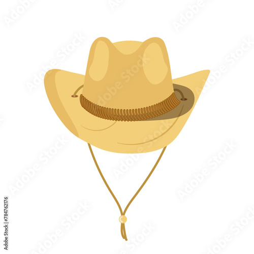 Cowboy hat country style headgear summer fashion attribute isolated icon on white background
