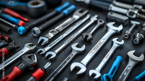 Essential Mechanics' Tools Array - Wrenches and Screwdrivers. Concept Mechanics, Tools, Wrenches, Screwdrivers, Auto Repair