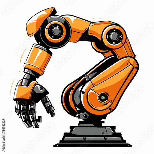 Robot arm isolated on a white background. Vector illustration. Eps 10.