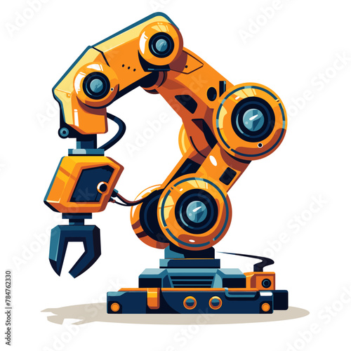 Robot arm. Vector illustration. Isolated on white background.