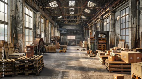 Dark and Aged Industrial Interior with Rusty Metal and Broken Machinery, Creepy Atmosphere