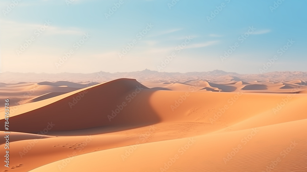 sand dunes in the desert, infinite horizon of sand