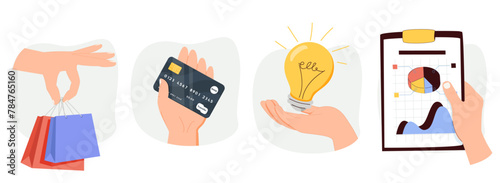 Business concepts. Vector illustrations of ecommerce, shopping, payment, finance, business analytics, startup. Creative