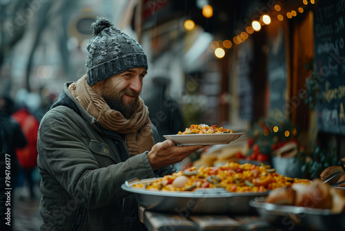 A generous act of paying for a stranger's meal, spreading unexpected kindness and fostering a sense of unity among people. Concept of random acts of kindness. Generative Ai.