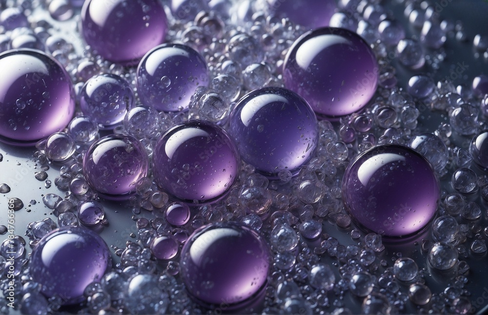 A close up of many small purple bubbles
