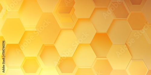 Beige and yellow gradient background with a hexagon pattern in a vector illustration 