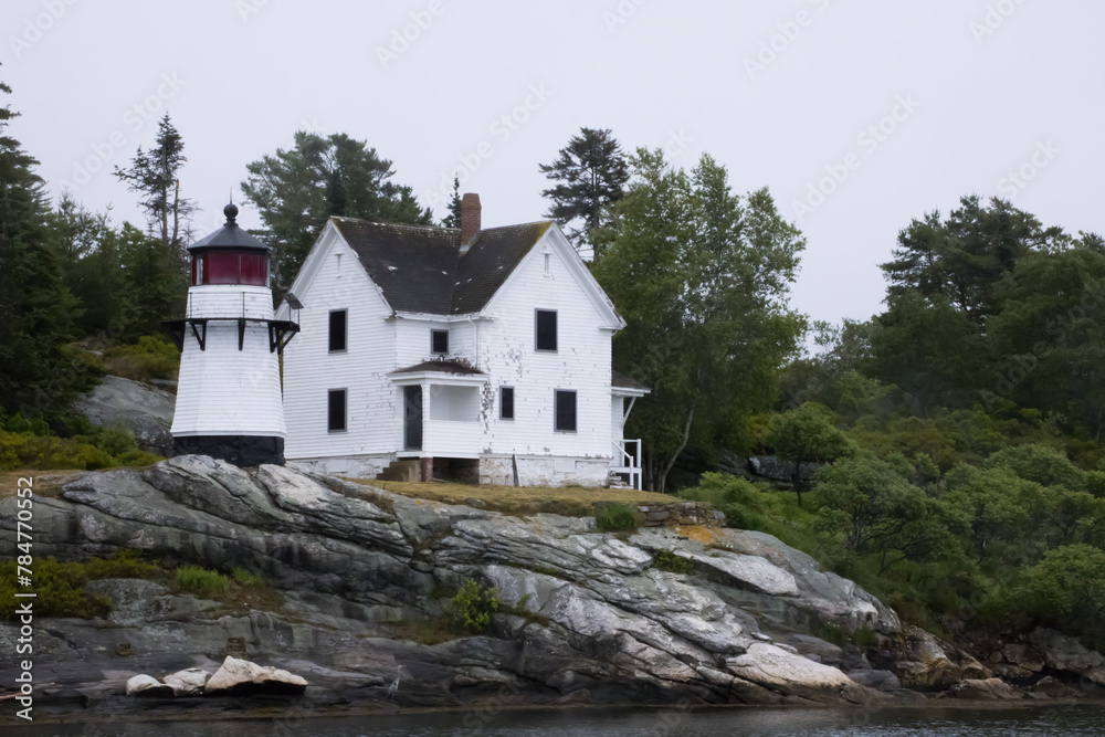 A river lighthouse in Maine A river lighthouse in Maine