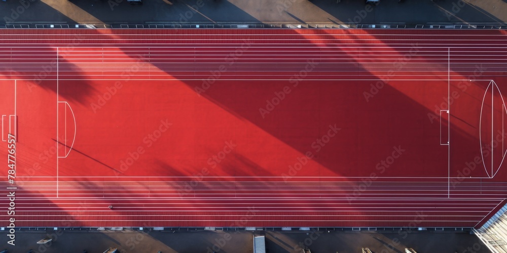 Red running track at the stadium Generative AI