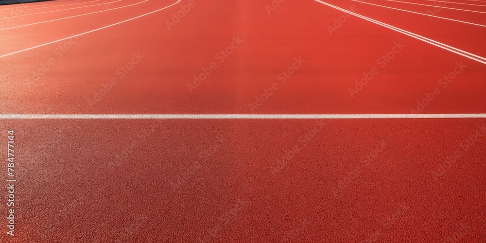 Red running track at the stadium Generative AI