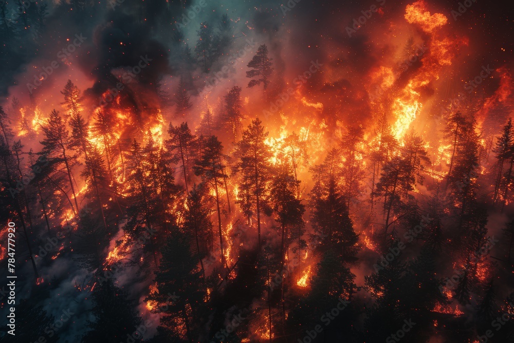 Inferno consumes extensive forested region Inferno consumes extensive forested region