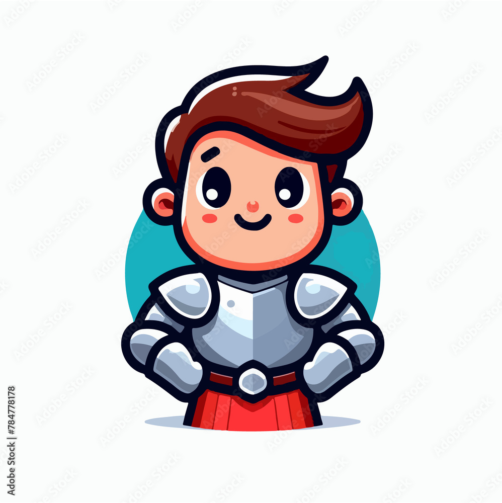 Cartoon Knight in Armor, Medieval Fantasy Theme Cartoon Knight in Armor, Medieval Fantasy Theme
