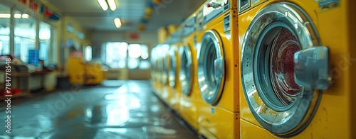 Washing machines, dryer and other domestic appliance equipment in the store. AI generated illustration photo