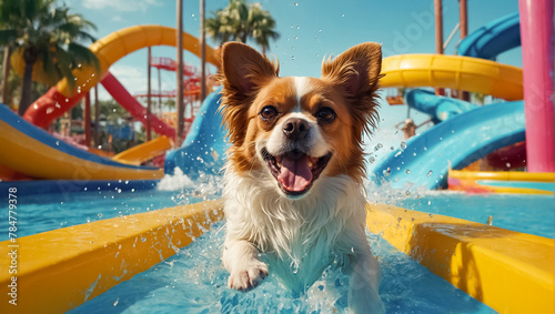 cute dog in the water park © tanya78