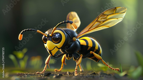 Cartoon Wasp Character photo