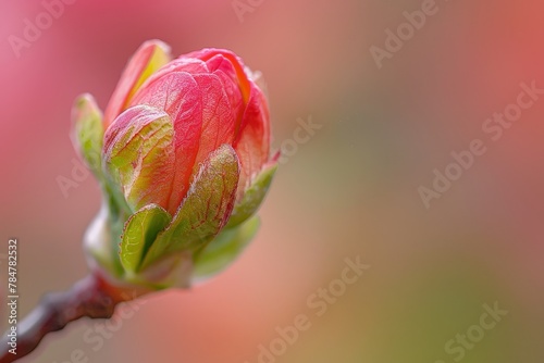 Awaiting Full Bloom: The Intimate Detail of a Cherry Blossom Bud's Final Moments of Anticipation